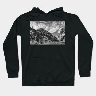 Mountain Road in Black and White Hoodie